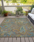 Addison Rugs Paisley Taupe Washable Indoor-Outdoor Rug