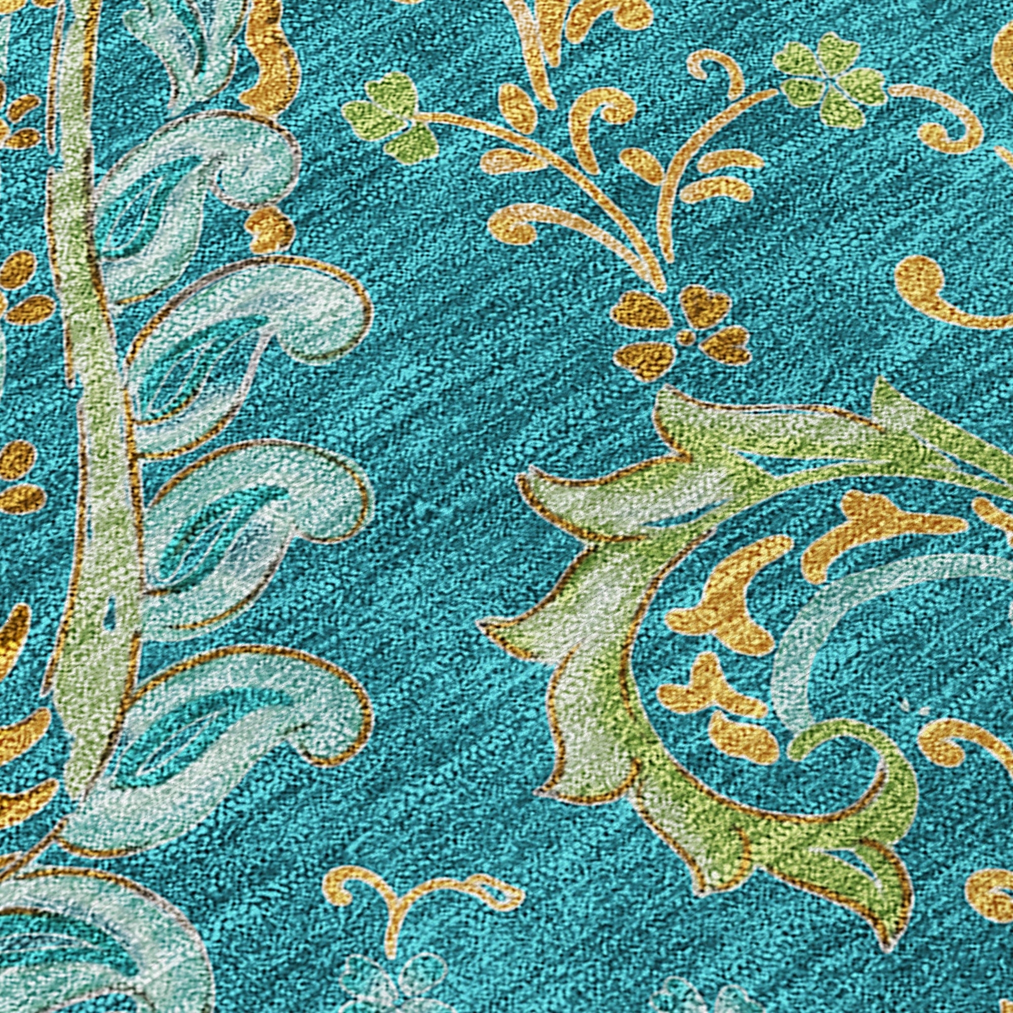 Addison Rugs Paisley Teal Washable Indoor-Outdoor Rug