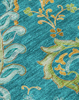 Addison Rugs Paisley Teal Washable Indoor-Outdoor Rug