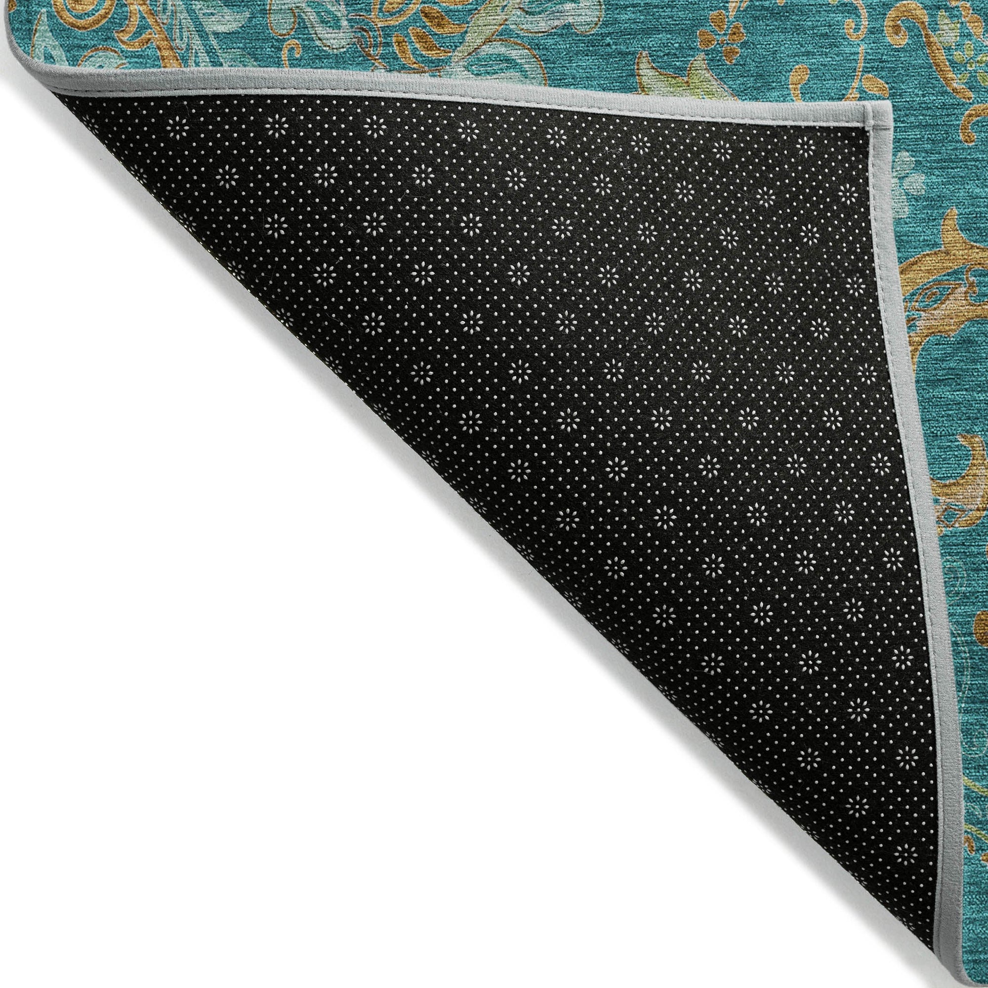 Addison Rugs Paisley Teal Washable Indoor-Outdoor Rug