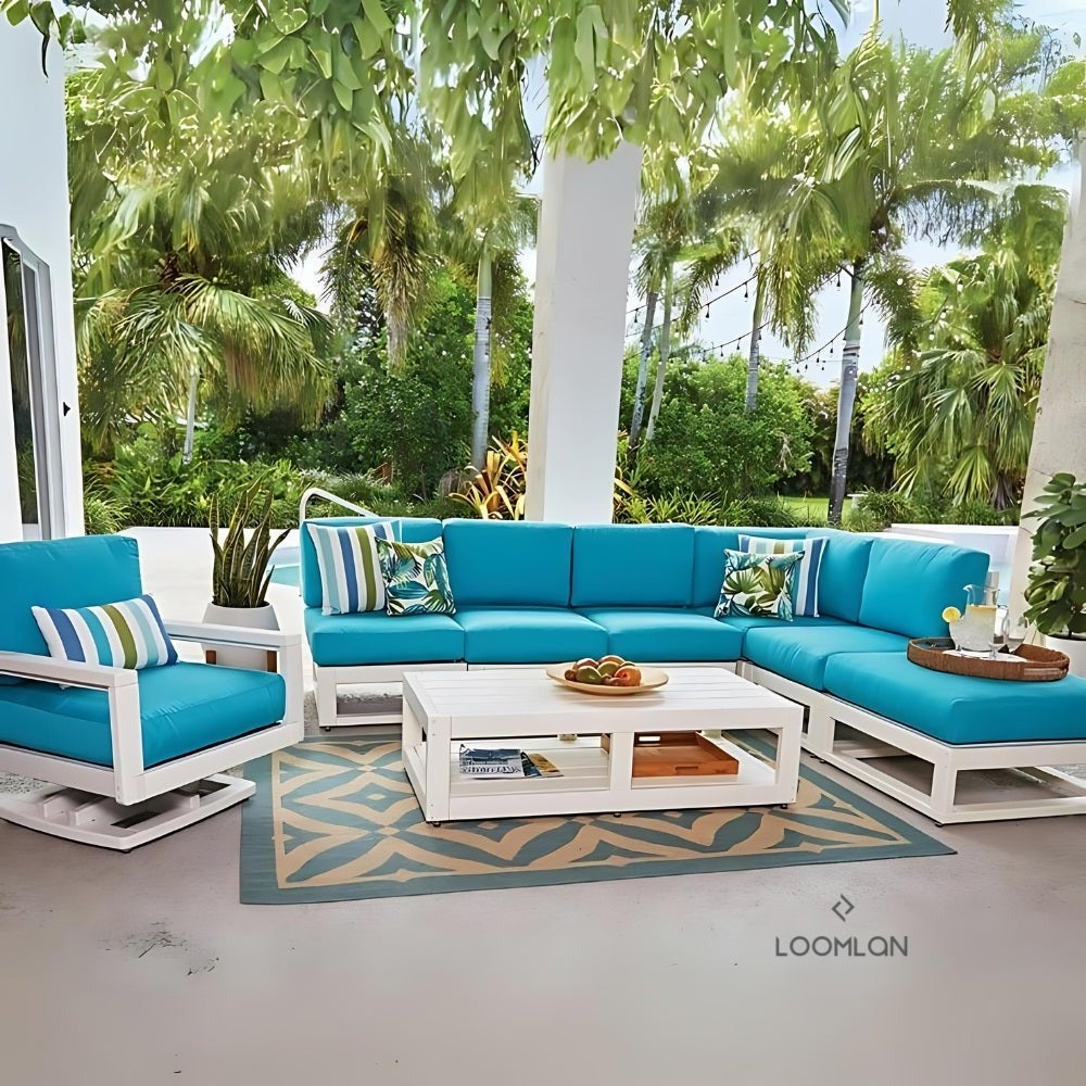 Palm Beach Poly Lumber Sectional Lounge Set With Table