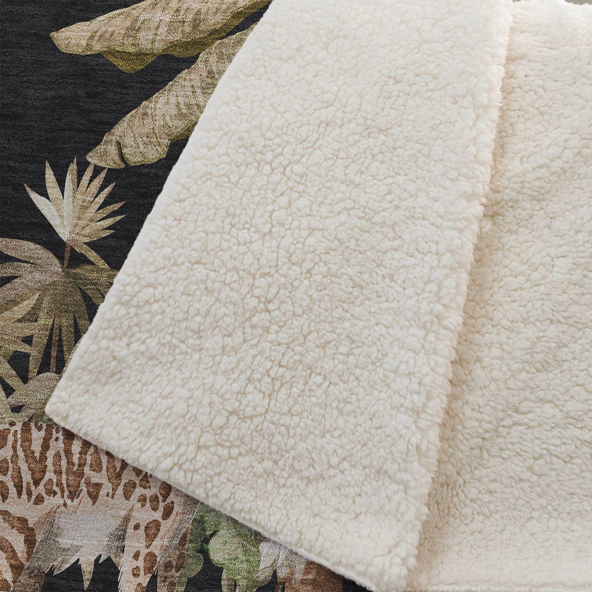 Addison Rugs Palms & Safari Animals 50" x 70" Throw Blanket