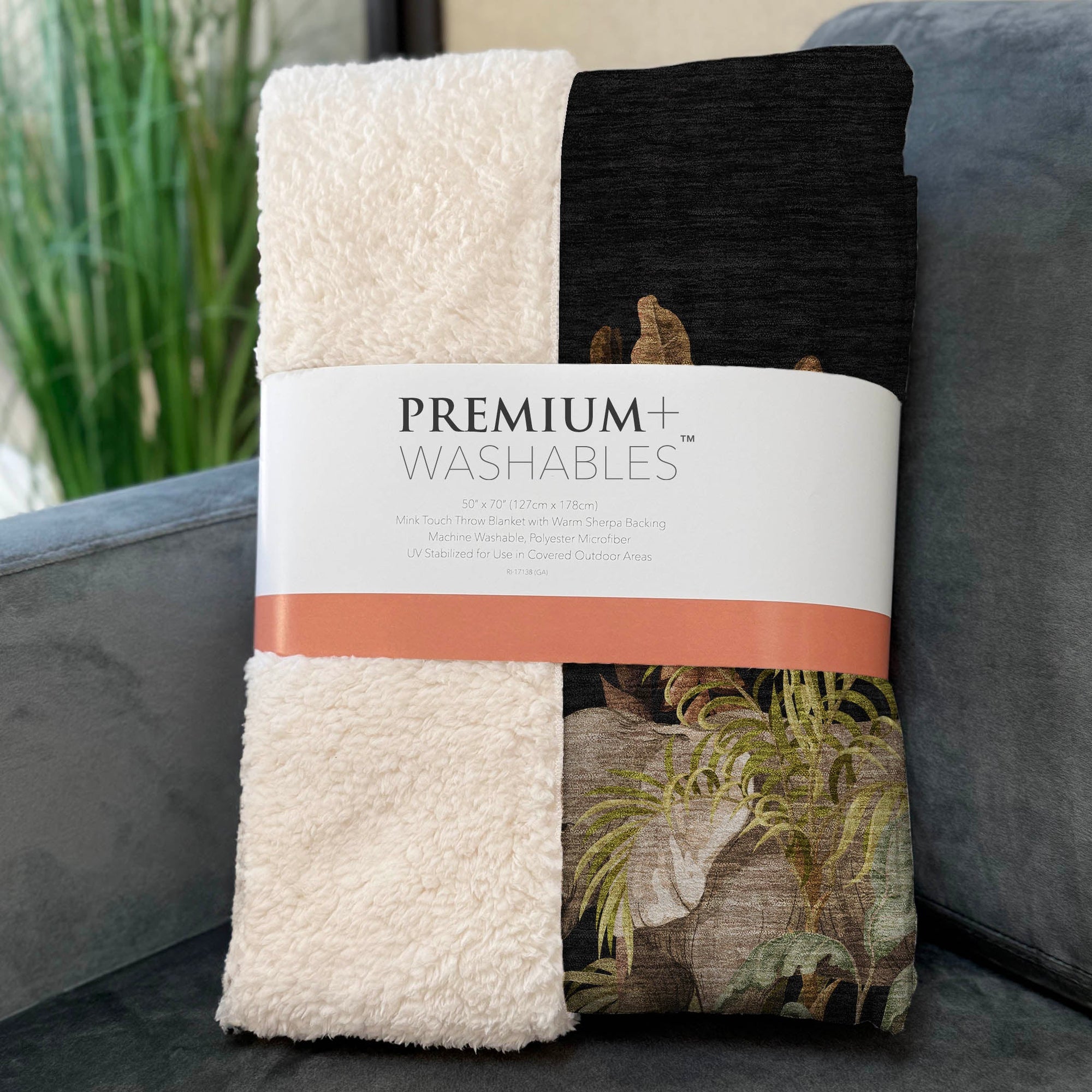 Addison Rugs Palms &amp; Safari Animals 50" x 70" Throw Blanket