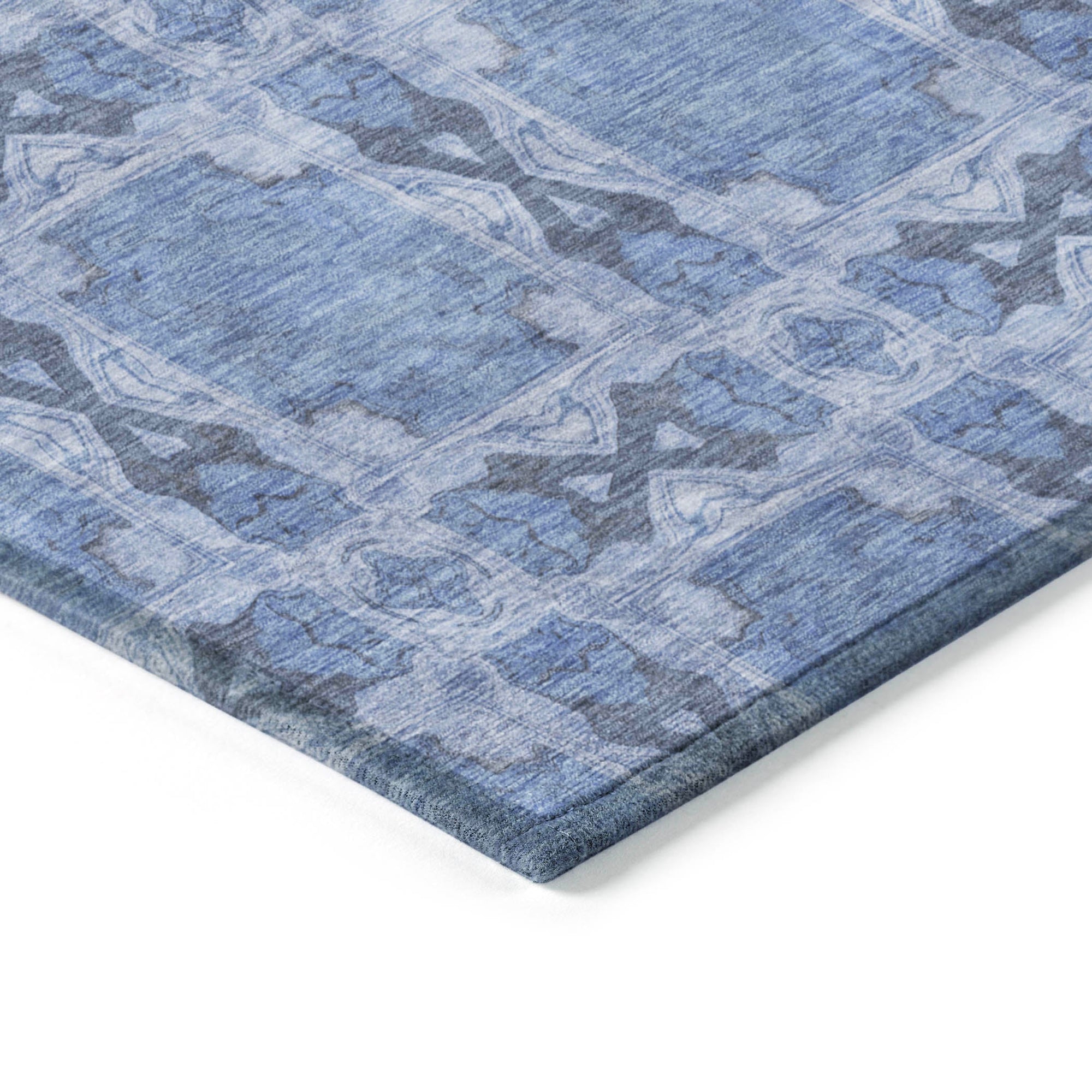 Addison Rugs Panel Blue Washable Indoor-Outdoor Rug