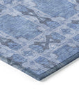 Addison Rugs Panel Blue Washable Indoor-Outdoor Rug