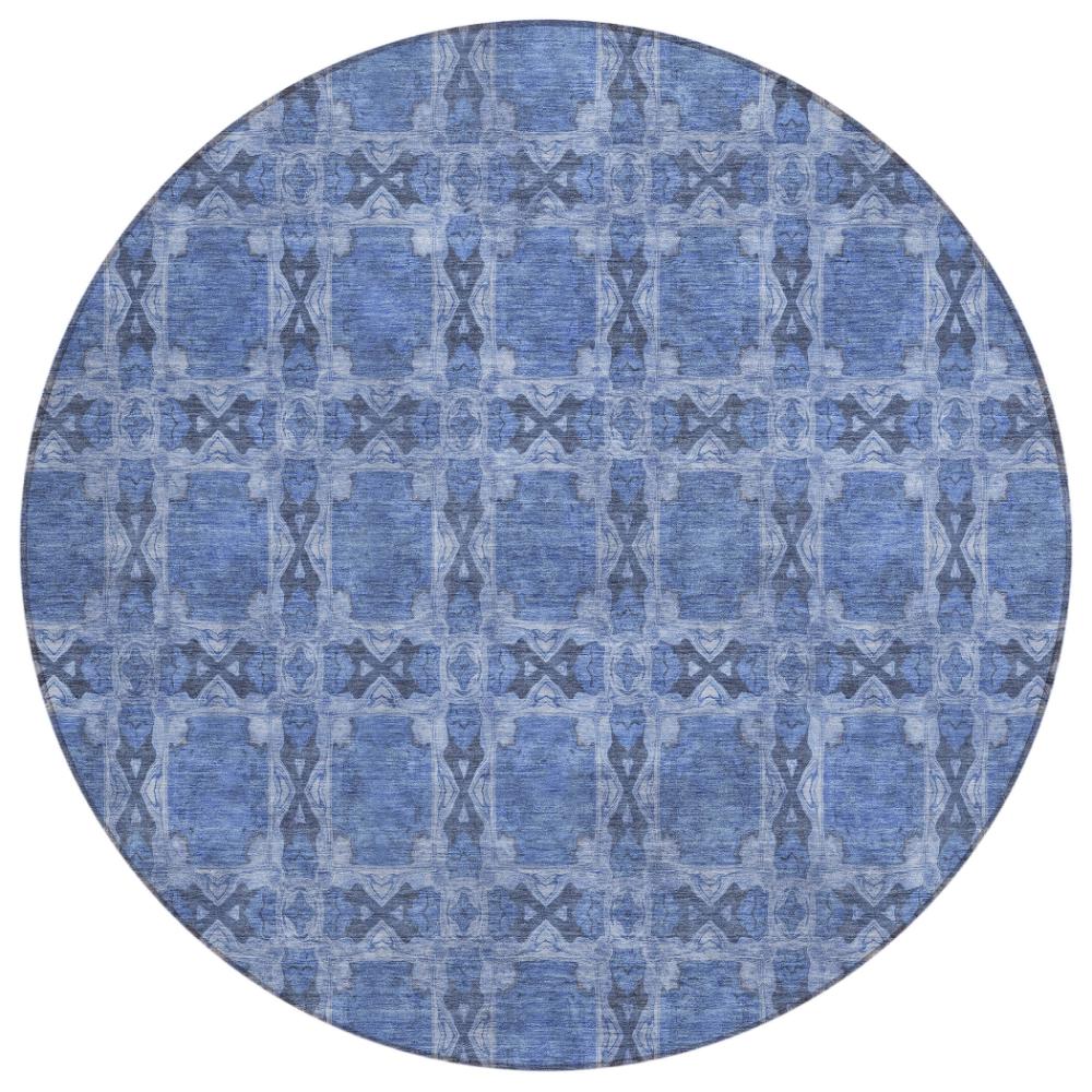 Addison Rugs Panel Blue Washable Indoor-Outdoor Rug