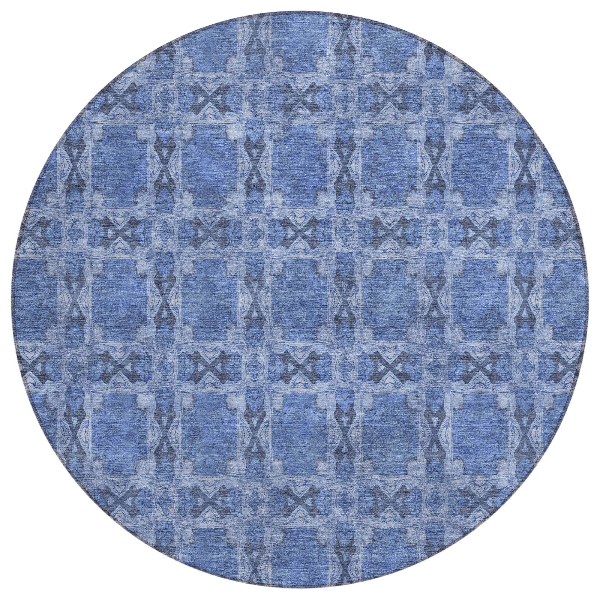 Addison Rugs Panel Blue Washable Indoor-Outdoor Rug