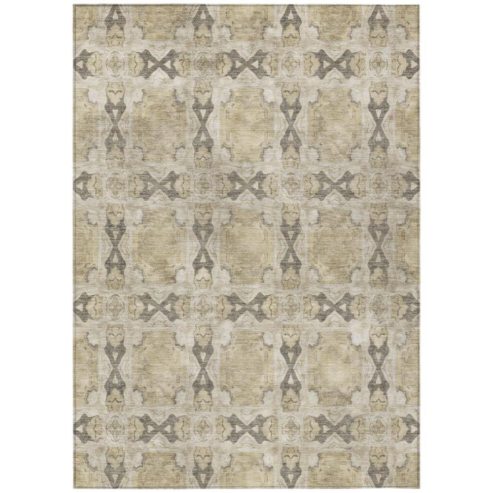 Addison Rugs Panel Brown Washable Indoor-Outdoor Rug