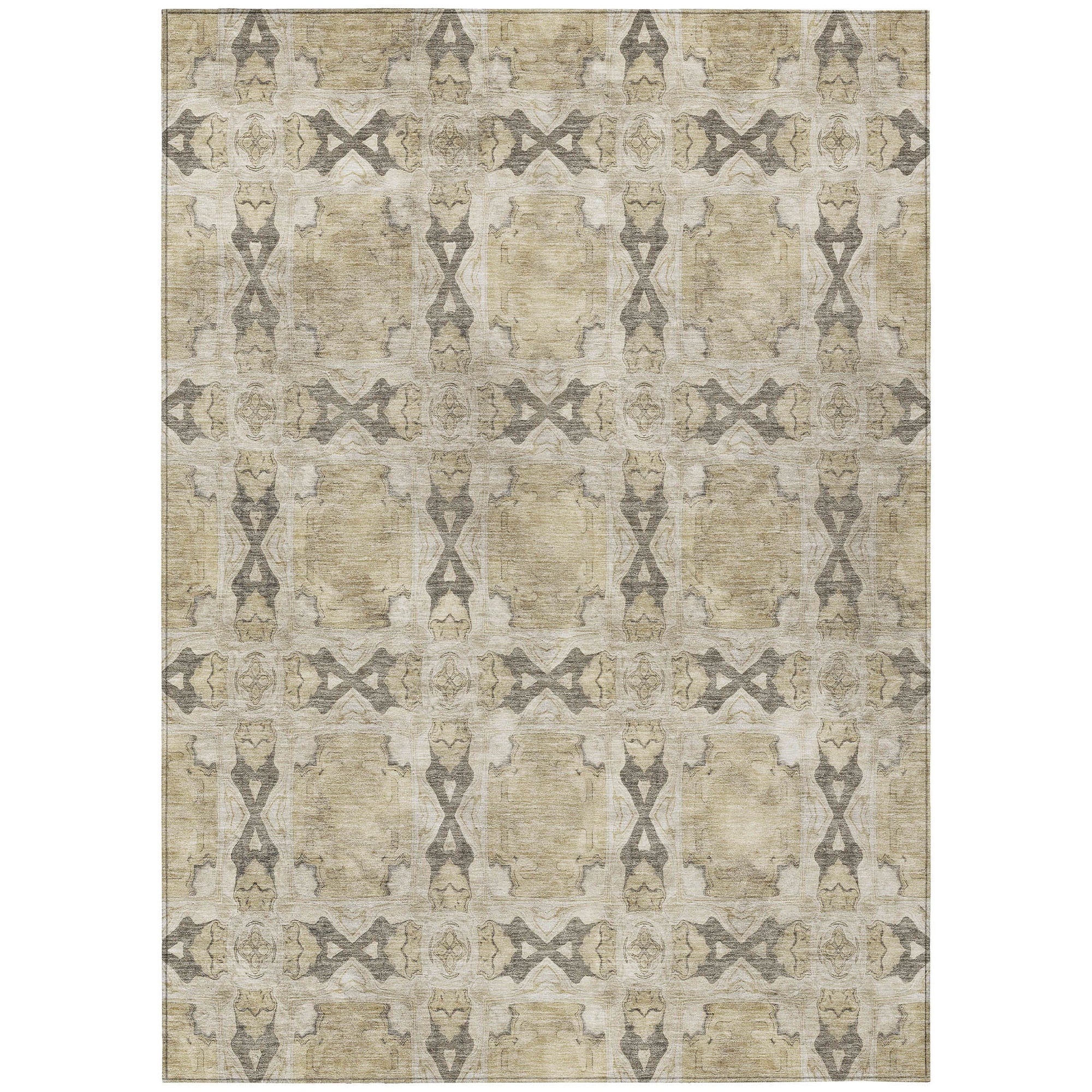 Addison Rugs Panel Brown Washable Indoor-Outdoor Rug