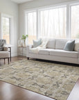Addison Rugs Panel Brown Washable Indoor-Outdoor Rug