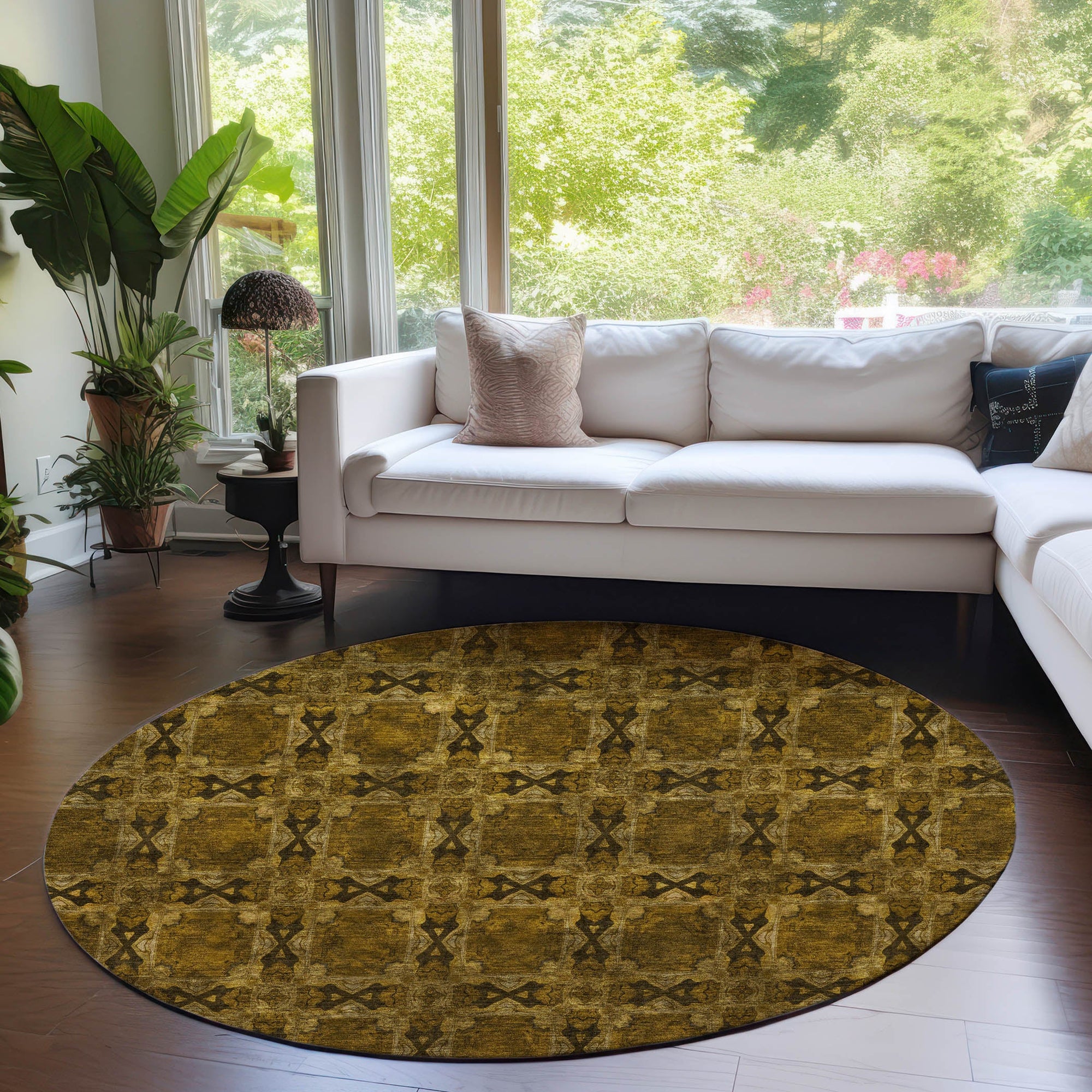 Addison Rugs Panel Chocolate Washable Indoor-Outdoor Rug