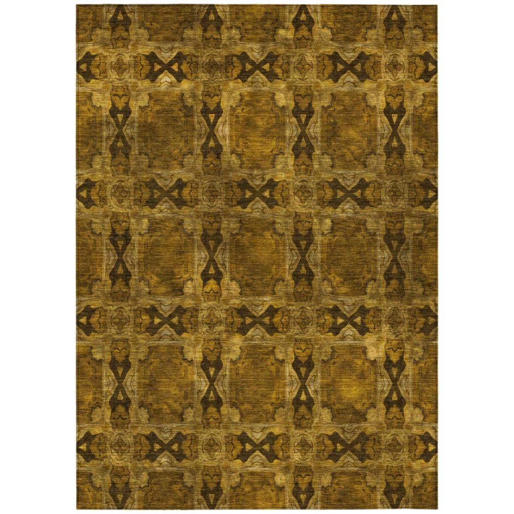 Addison Rugs Panel Chocolate Washable Indoor-Outdoor Rug