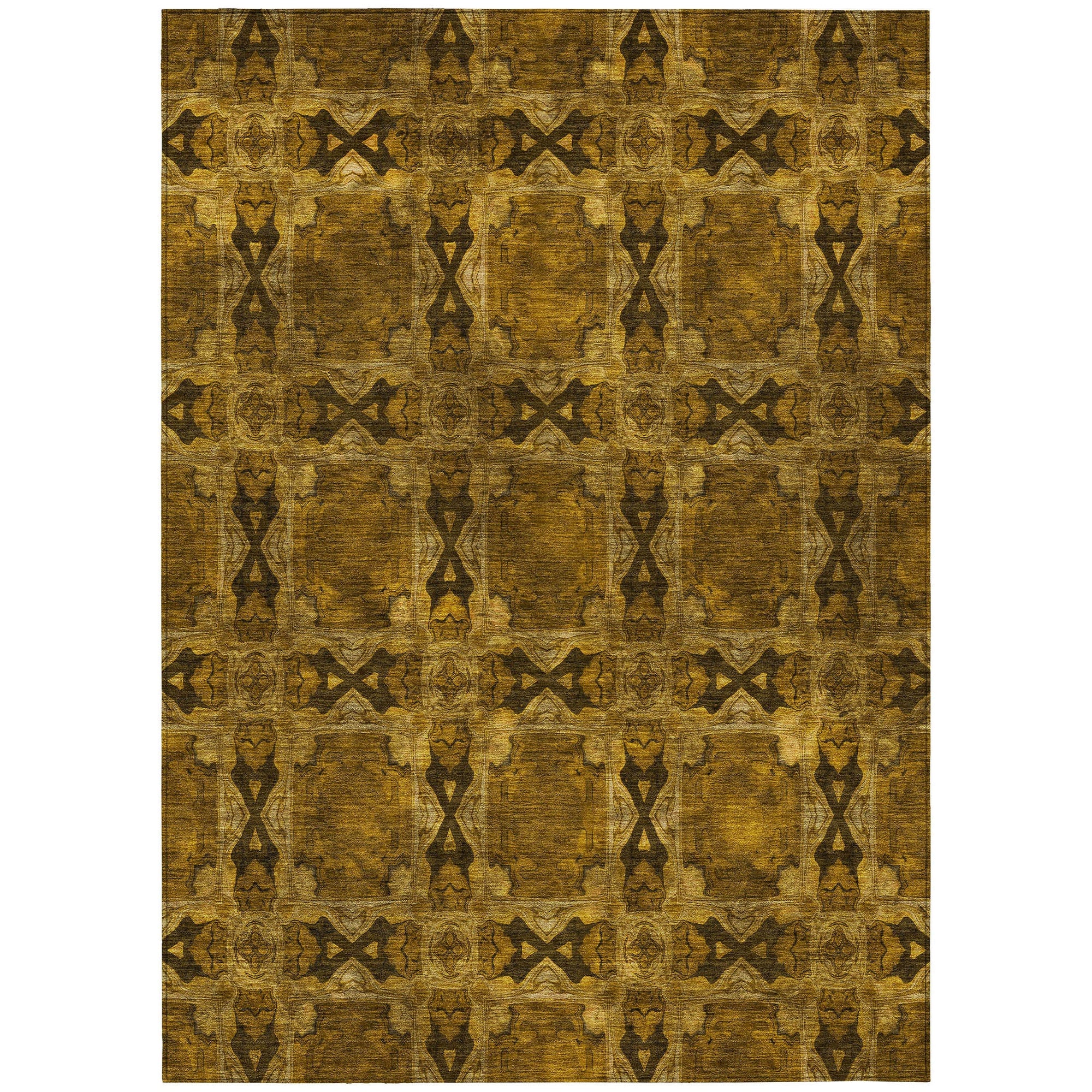 Addison Rugs Panel Chocolate Washable Indoor-Outdoor Rug