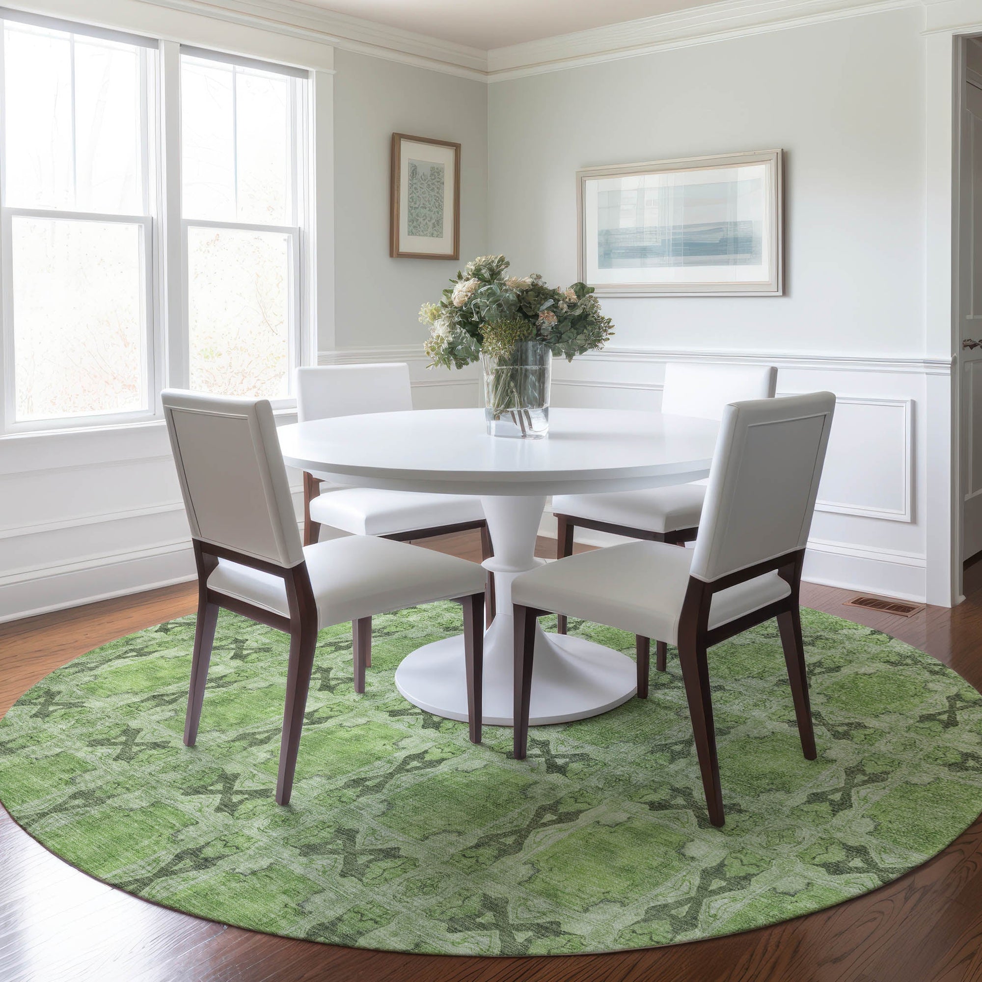 Addison Rugs Panel Green Washable Indoor-Outdoor Rug