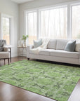 Addison Rugs Panel Green Washable Indoor-Outdoor Rug
