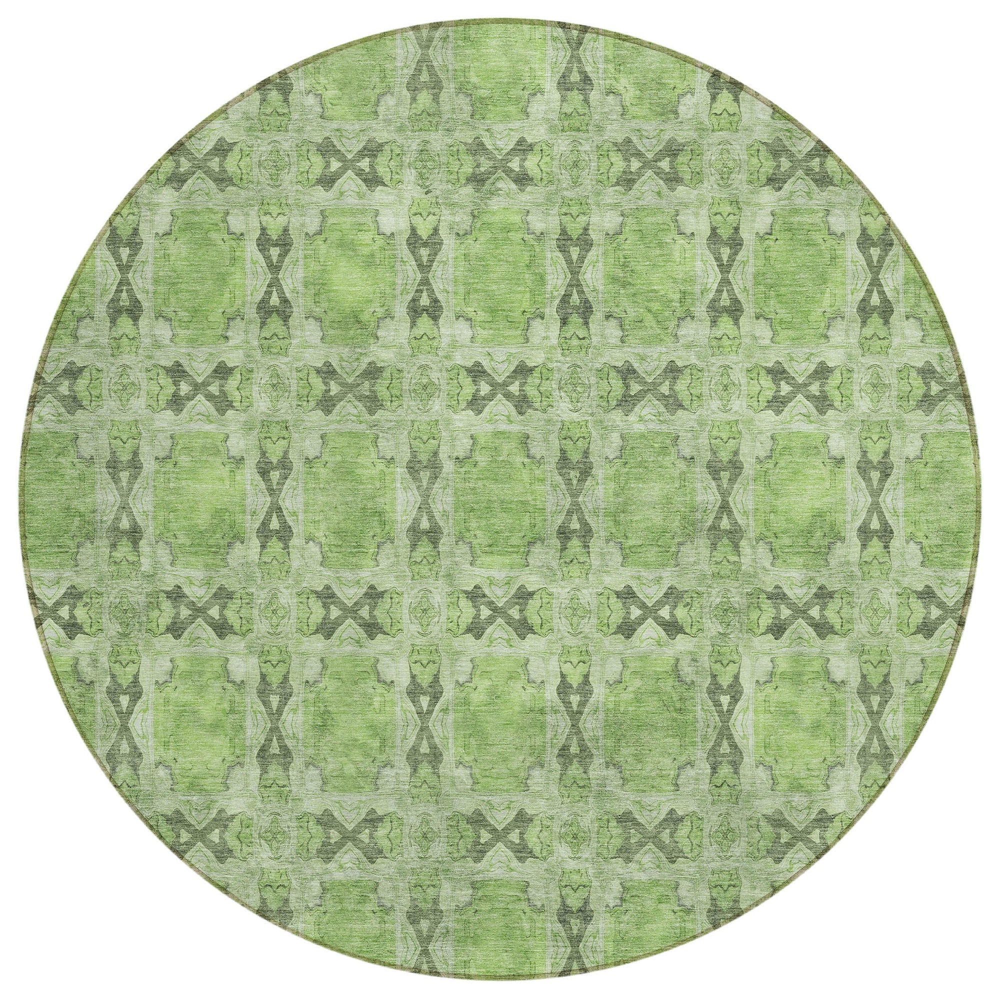 Addison Rugs Panel Green Washable Indoor-Outdoor Rug