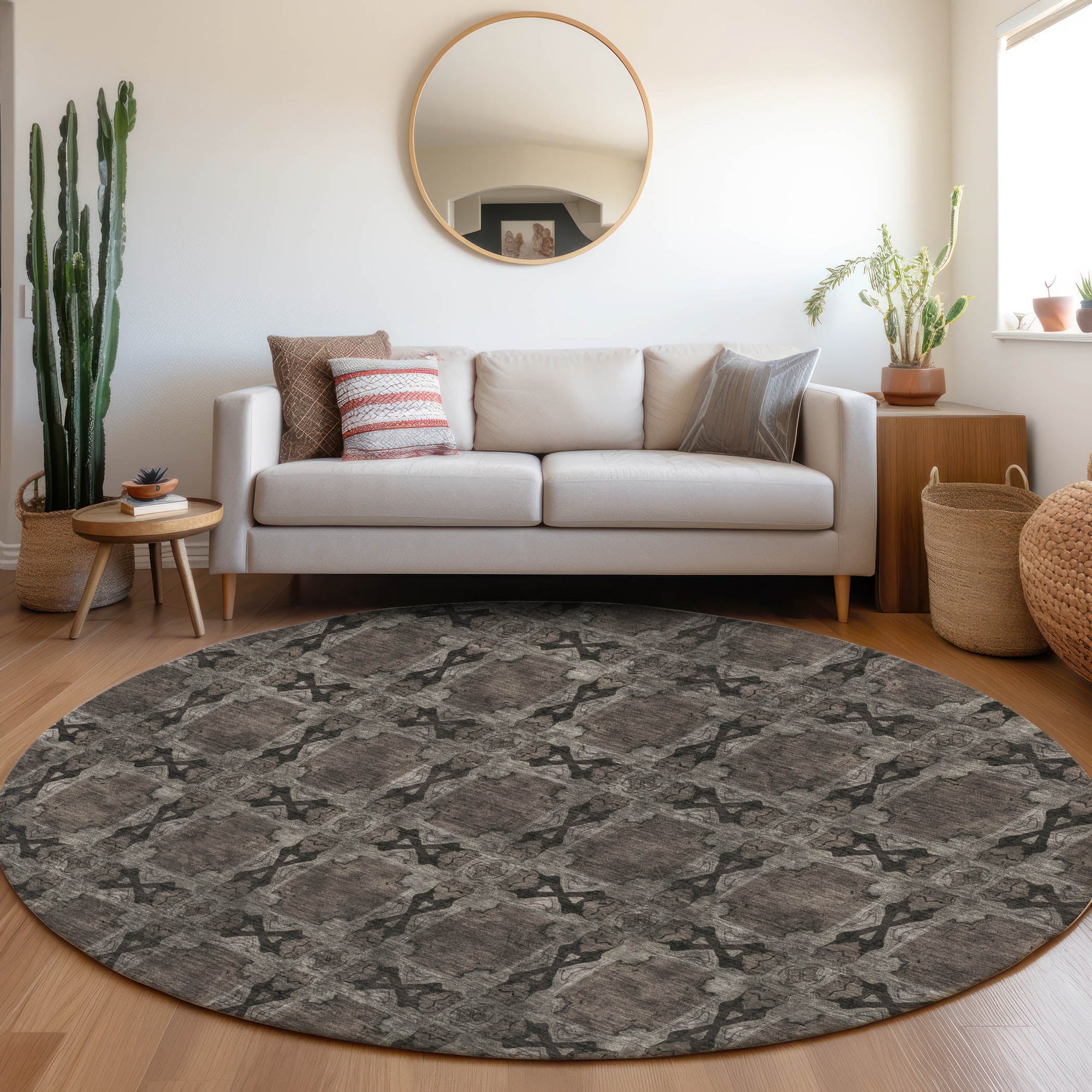 Addison Rugs Panel Grey Washable Indoor-Outdoor Rug