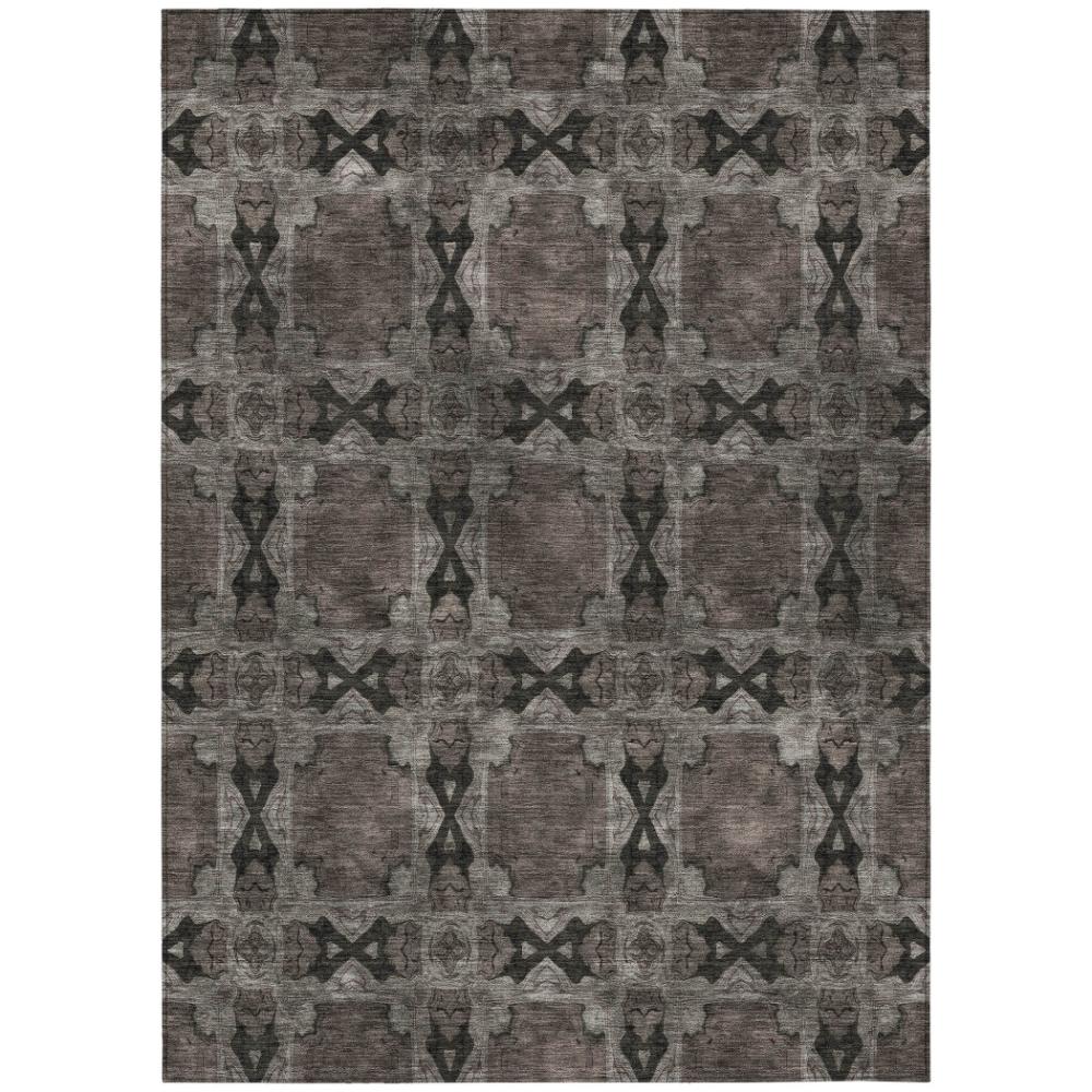 Addison Rugs Panel Grey Washable Indoor-Outdoor Rug