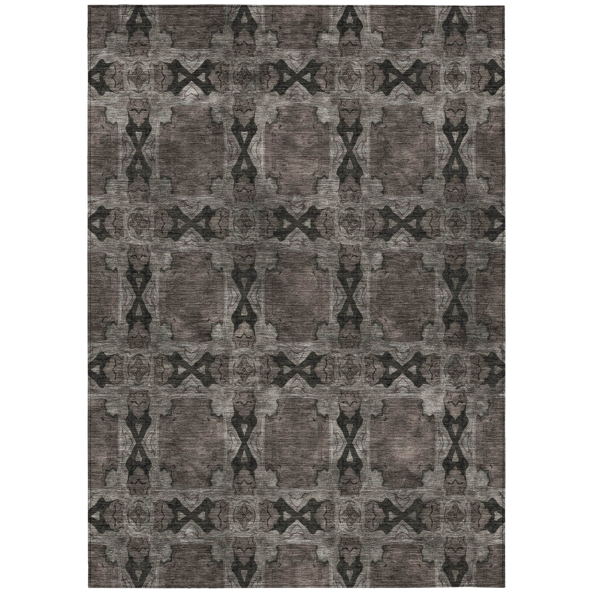 Addison Rugs Panel Grey Washable Indoor-Outdoor Rug