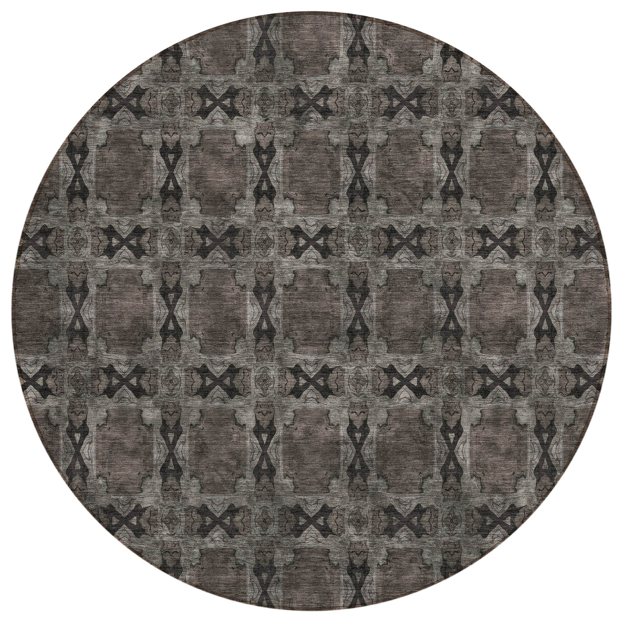 Addison Rugs Panel Grey Washable Indoor-Outdoor Rug