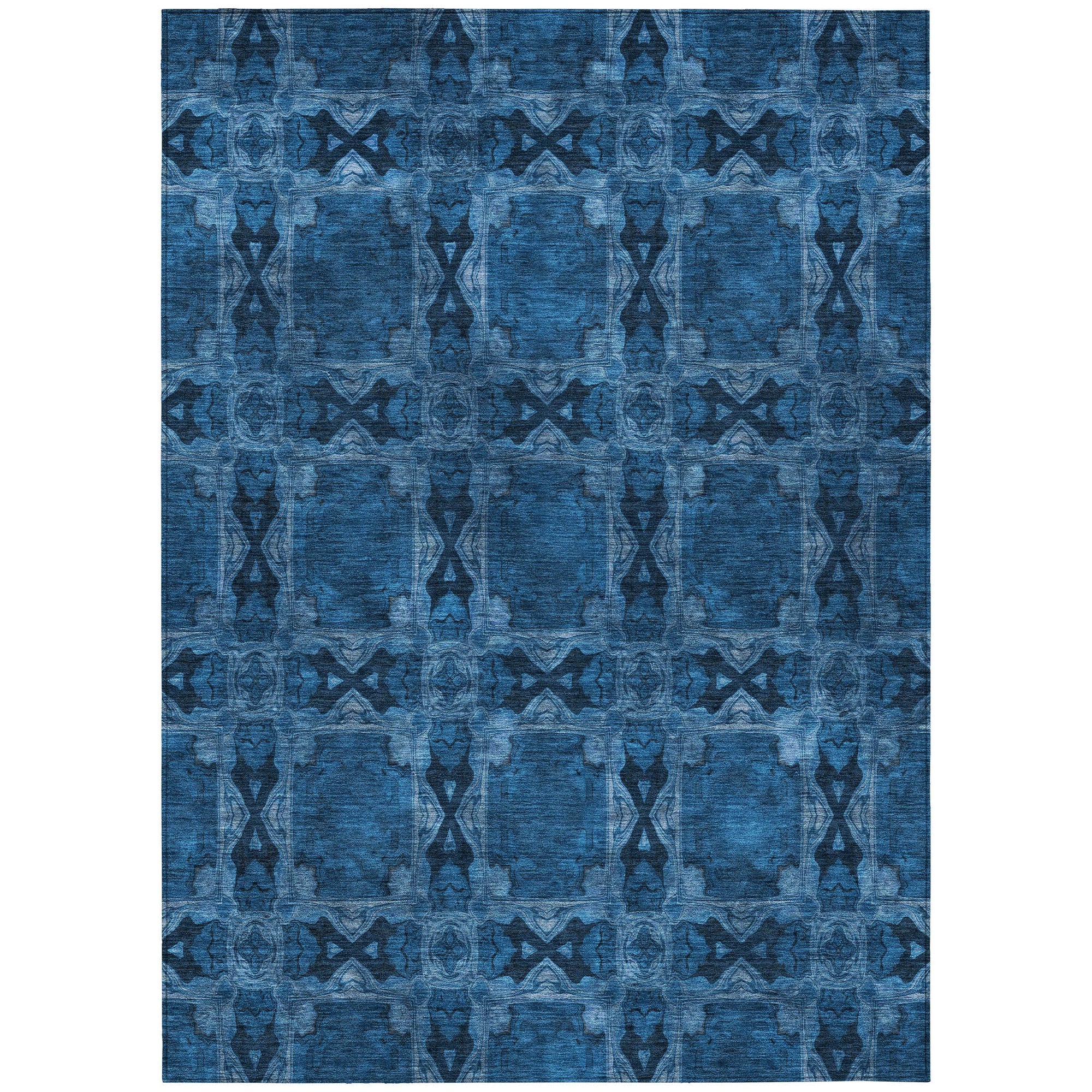 Addison Rugs Panel Navy Washable Indoor-Outdoor Rug