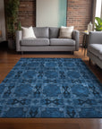 Addison Rugs Panel Navy Washable Indoor-Outdoor Rug