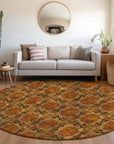 Addison Rugs Panel Orange Washable Indoor-Outdoor Rug
