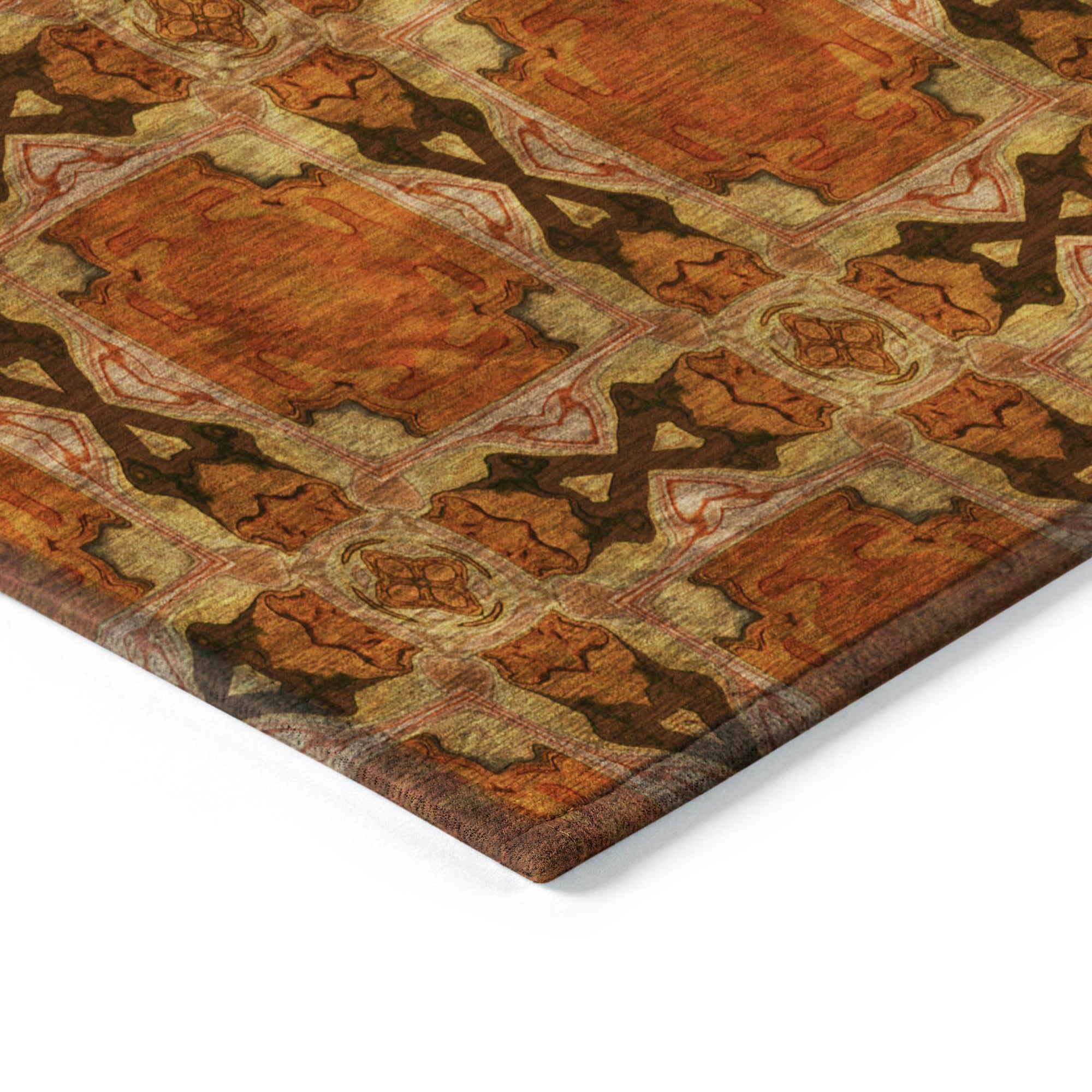 Addison Rugs Panel Orange Washable Indoor-Outdoor Rug