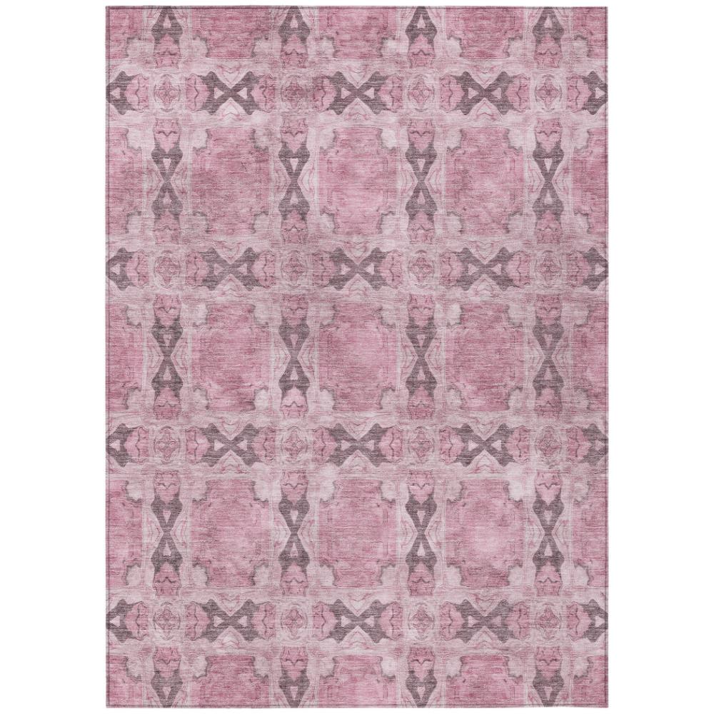 Addison Rugs Panel Pink Washable Indoor-Outdoor Rug
