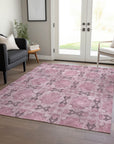 Addison Rugs Panel Pink Washable Indoor-Outdoor Rug