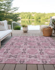 Addison Rugs Panel Pink Washable Indoor-Outdoor Rug
