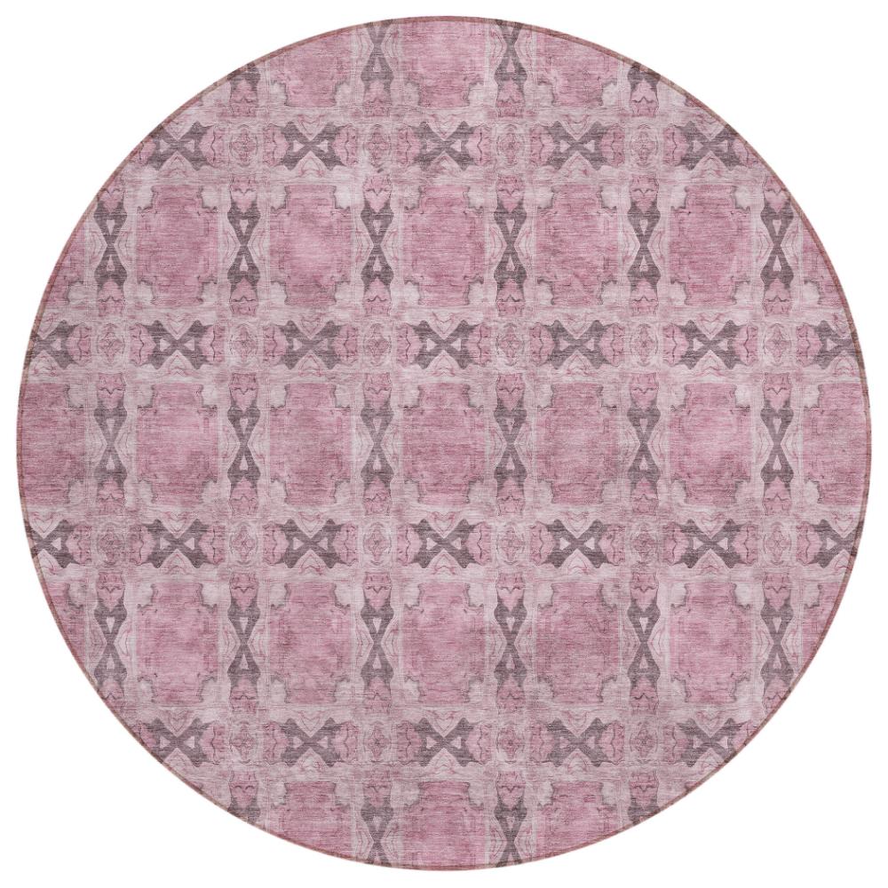 Addison Rugs Panel Pink Washable Indoor-Outdoor Rug