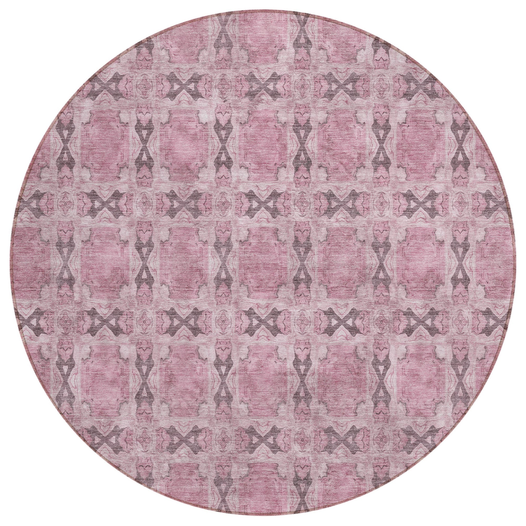 Addison Rugs Panel Pink Washable Indoor-Outdoor Rug