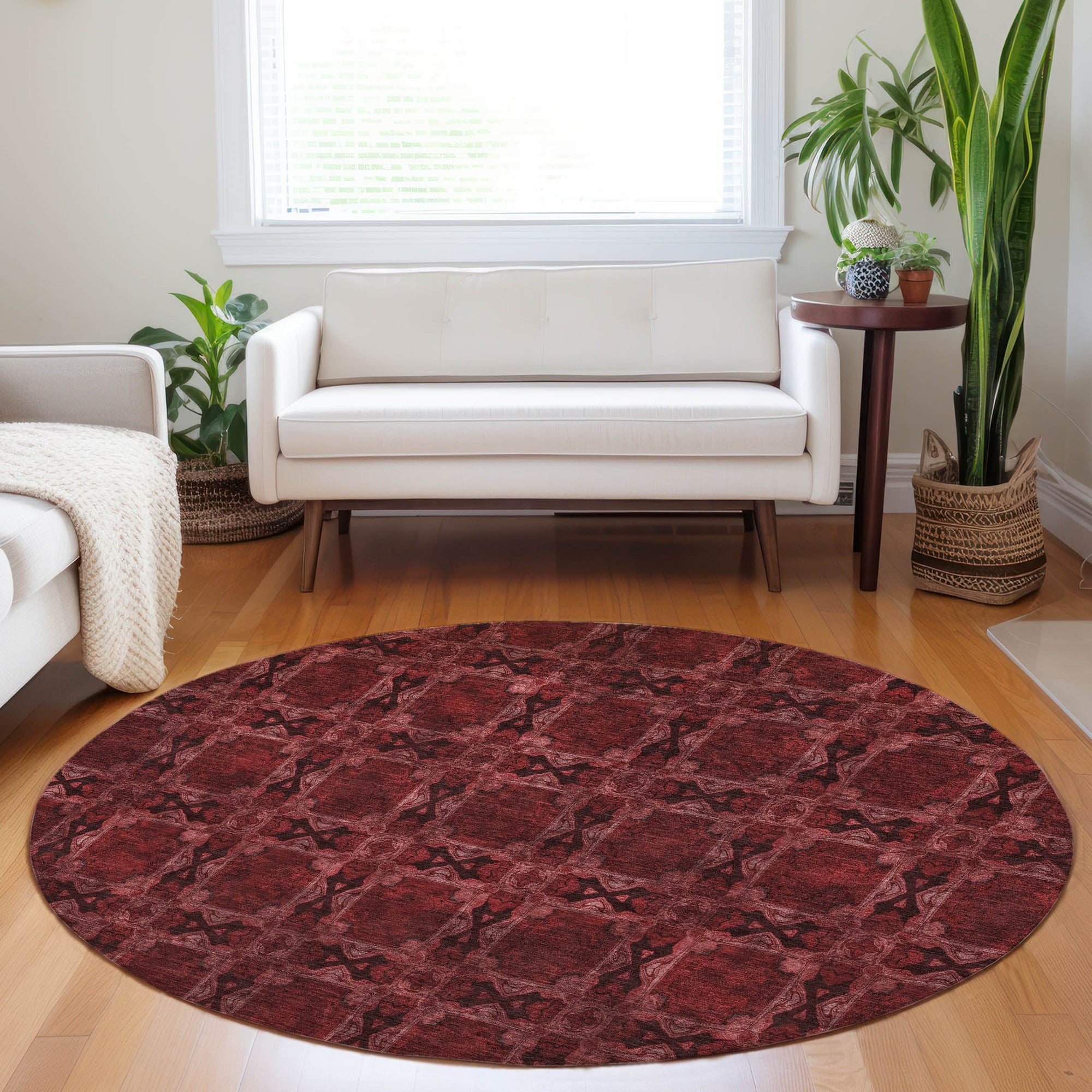 Addison Rugs Panel Red Washable Indoor-Outdoor Rug
