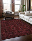 Addison Rugs Panel Red Washable Indoor-Outdoor Rug