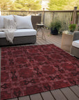 Addison Rugs Panel Red Washable Indoor-Outdoor Rug
