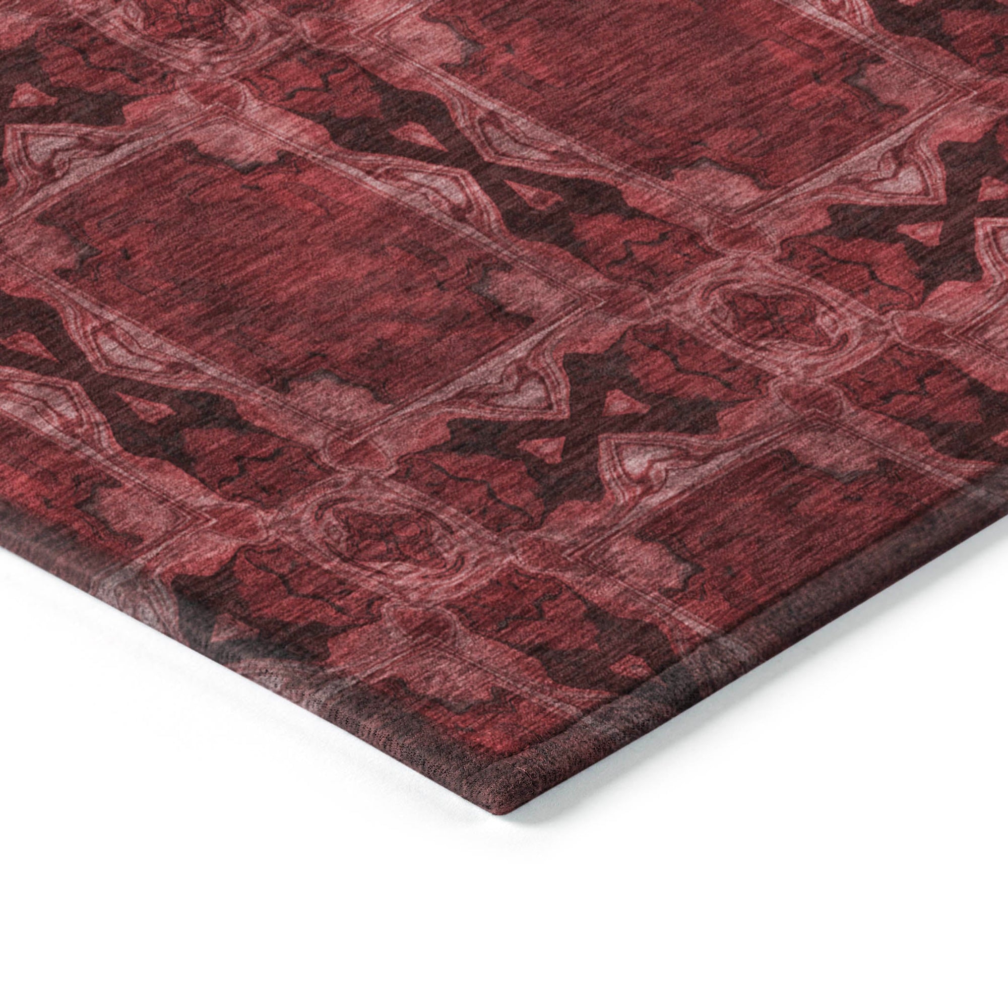 Addison Rugs Panel Red Washable Indoor-Outdoor Rug