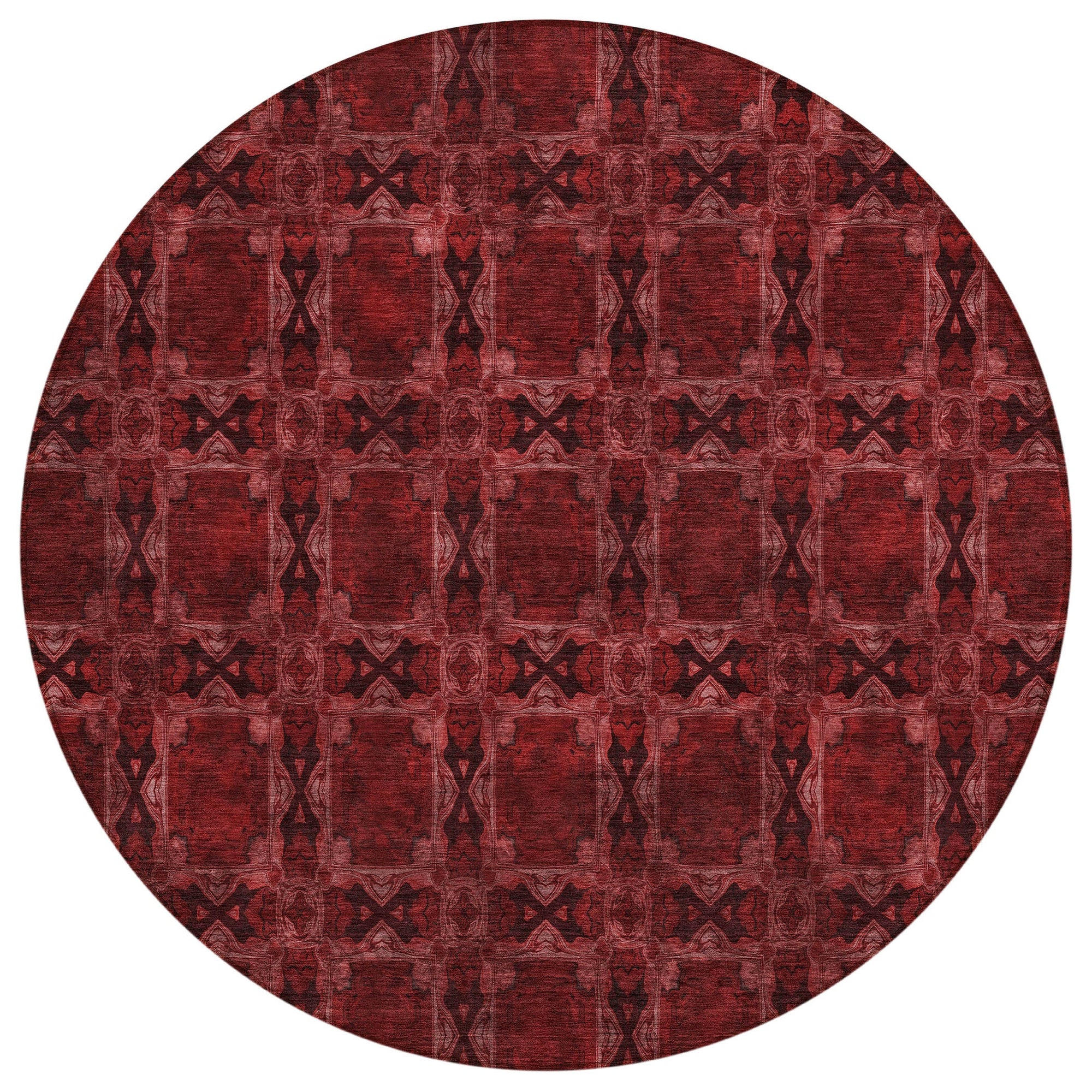 Addison Rugs Panel Red Washable Indoor-Outdoor Rug