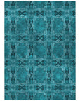 Addison Rugs Panel Teal Washable Indoor-Outdoor Rug