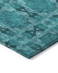 Addison Rugs Panel Teal Washable Indoor-Outdoor Rug