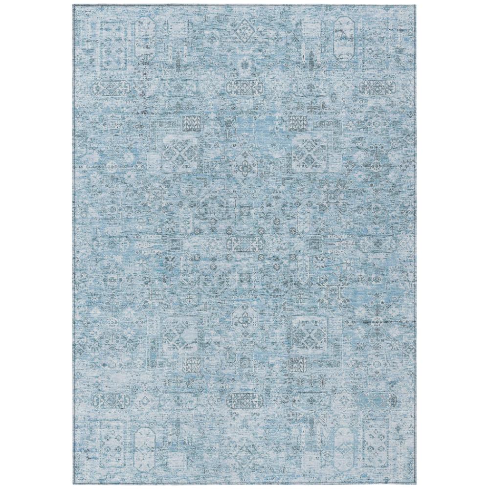 Addison Rugs Parallel Bands Blue Washable Indoor-Outdoor Rug