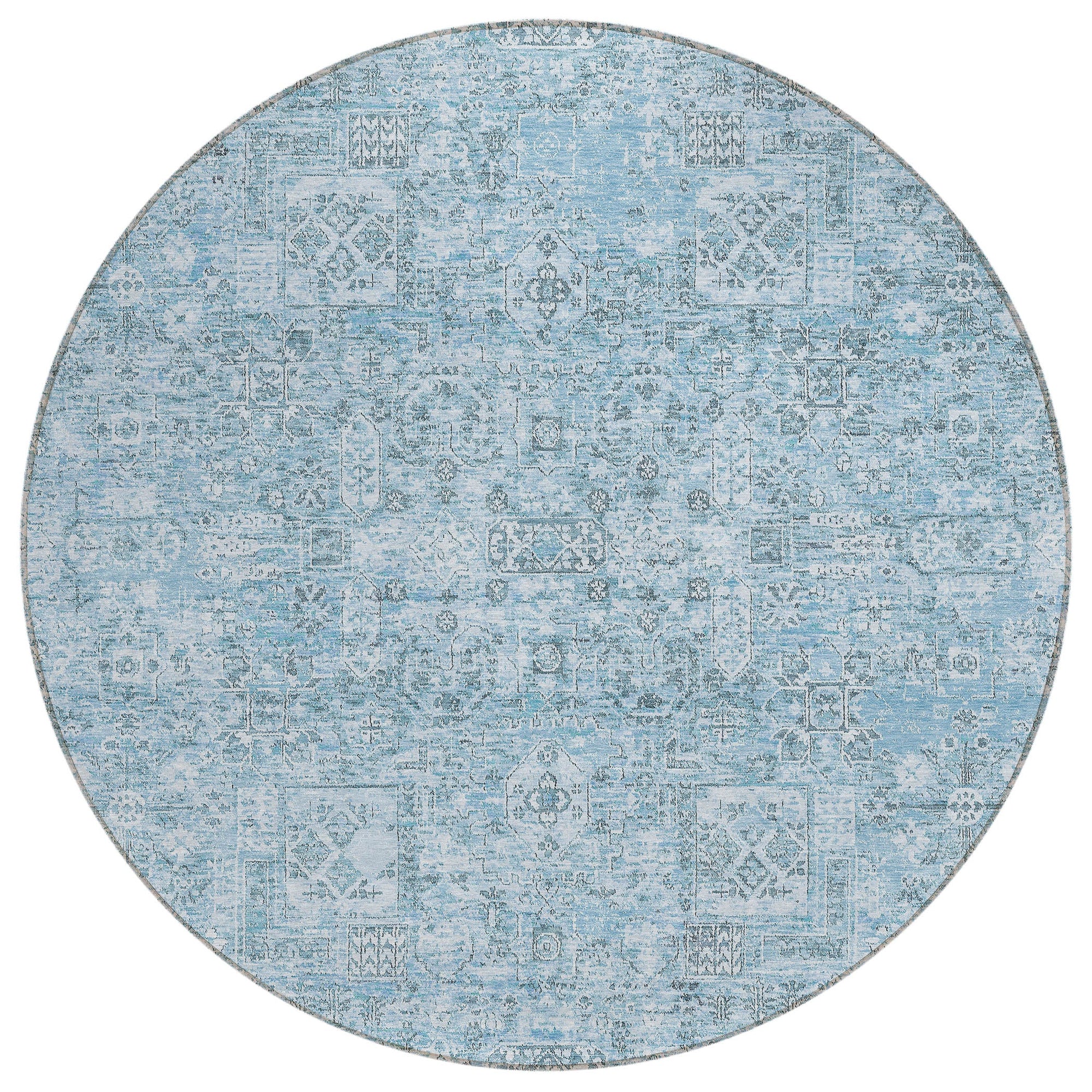 Addison Rugs Parallel Bands Blue Washable Indoor-Outdoor Rug