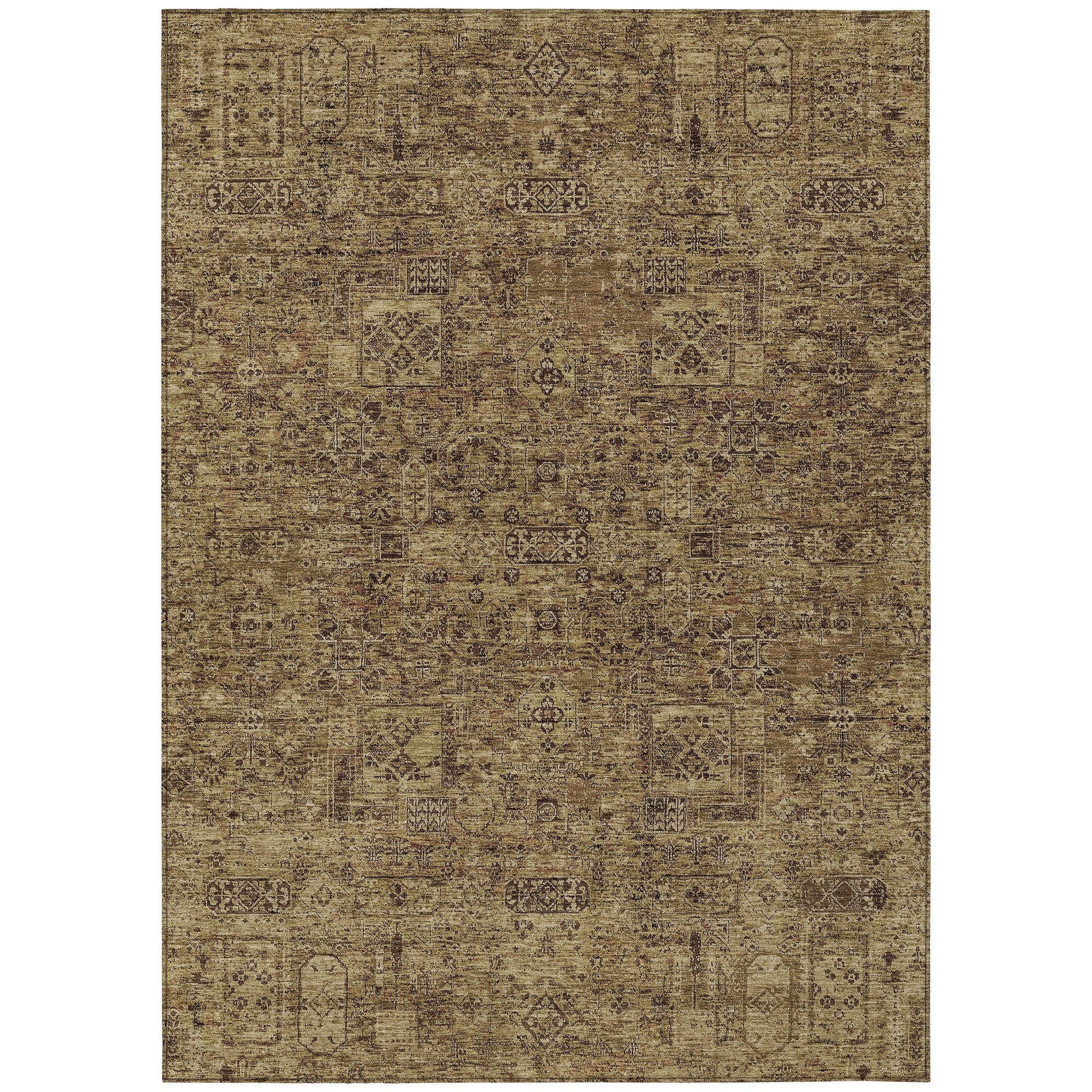 Addison Rugs Parallel Bands Brown Washable Indoor-Outdoor Rug