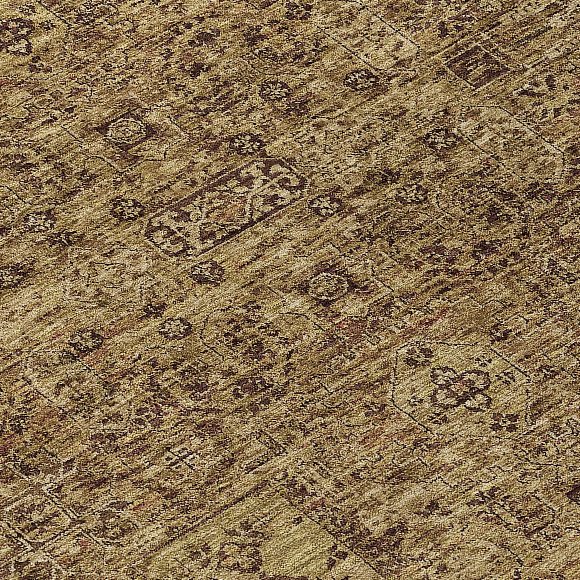 Addison Rugs Parallel Bands Brown Washable Indoor-Outdoor Rug