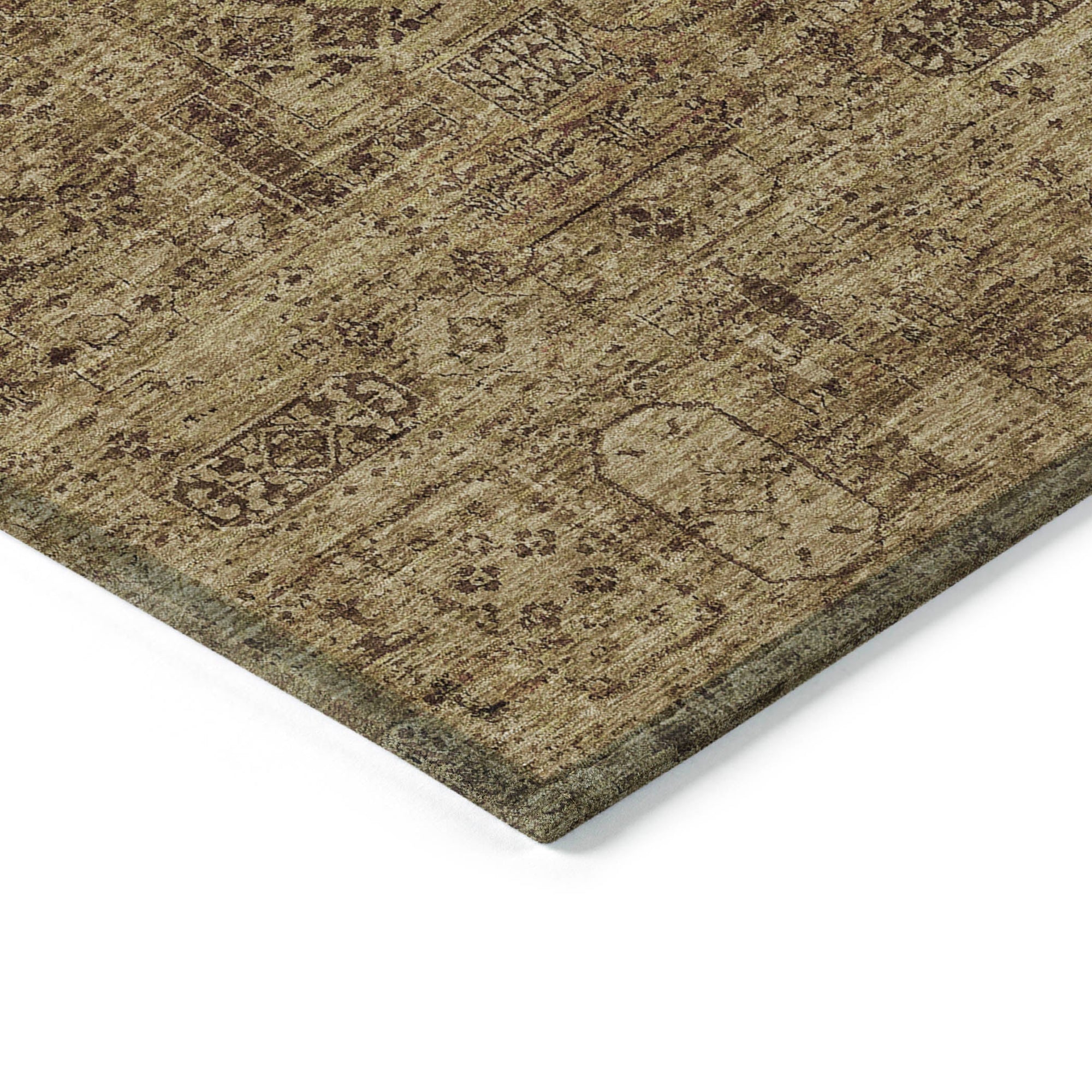 Addison Rugs Parallel Bands Brown Washable Indoor-Outdoor Rug