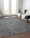 Addison Rugs Parallel Bands Charcoal Washable Indoor-Outdoor Rug