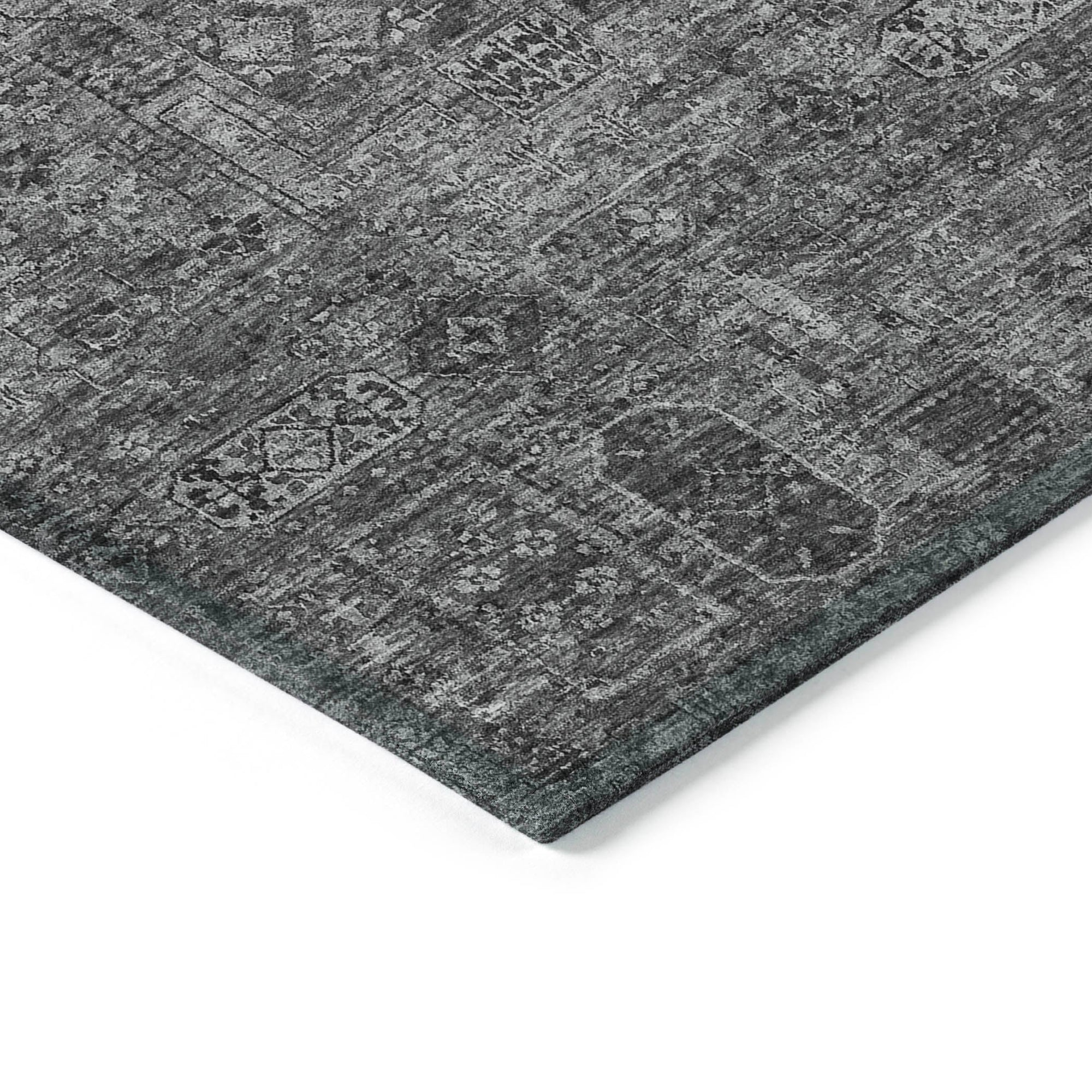 Addison Rugs Parallel Bands Charcoal Washable Indoor-Outdoor Rug