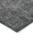Addison Rugs Parallel Bands Charcoal Washable Indoor-Outdoor Rug