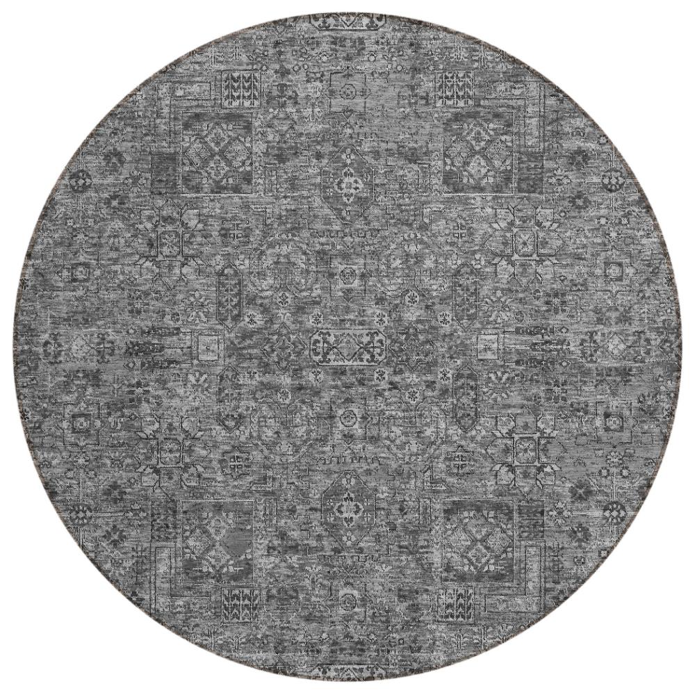 Addison Rugs Parallel Bands Charcoal Washable Indoor-Outdoor Rug