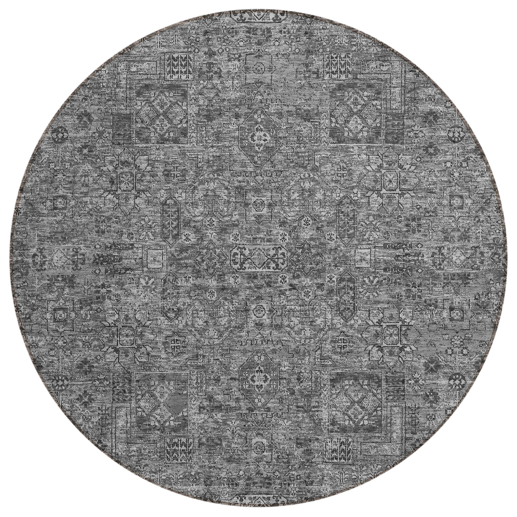 Addison Rugs Parallel Bands Charcoal Washable Indoor-Outdoor Rug